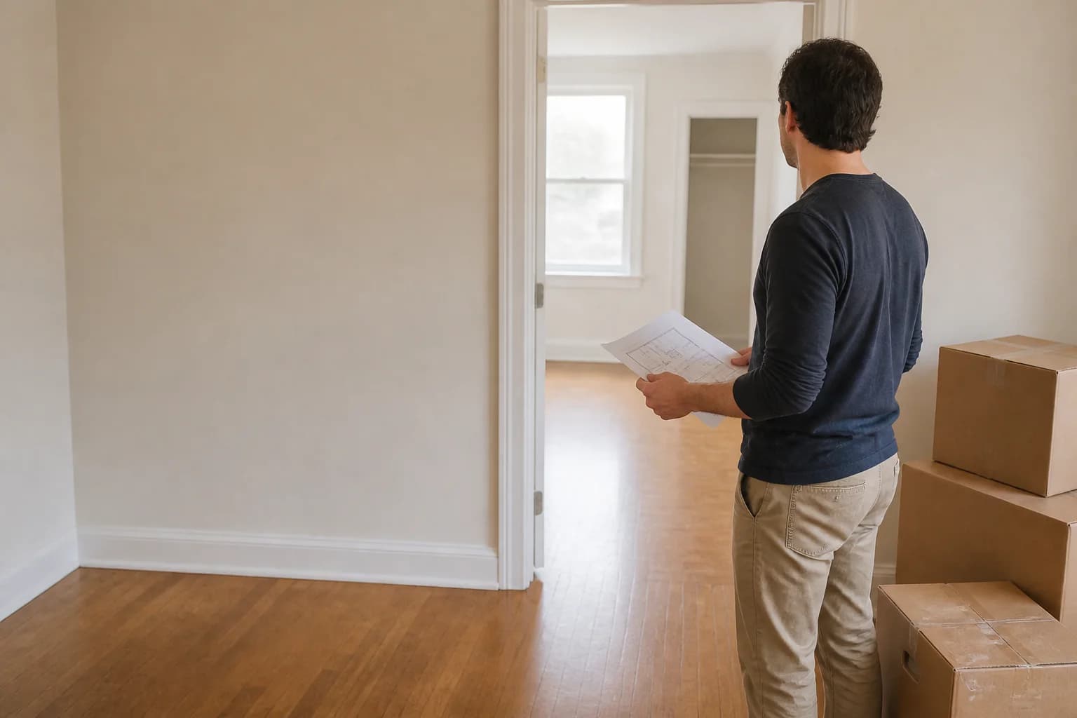 Empty home prepared for move-in or move-out cleaning