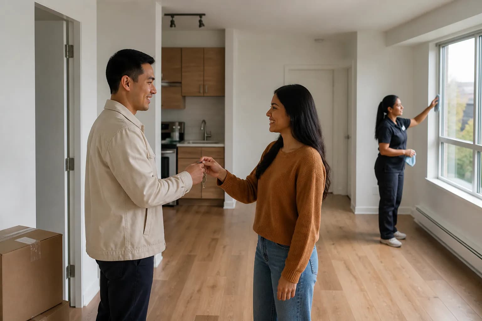Clean rental property prepared for a property manager handoff