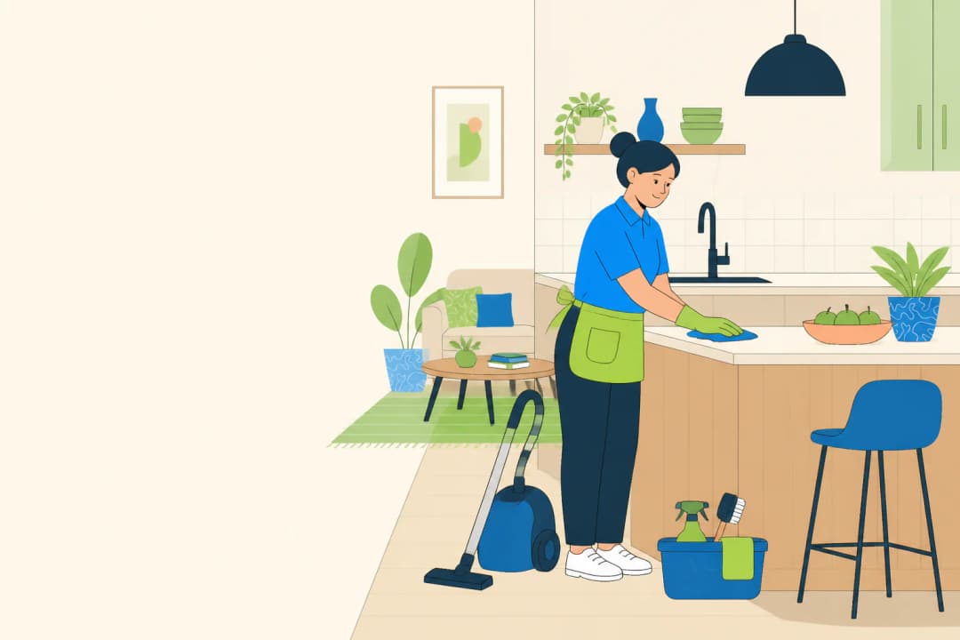 Standard house cleaning for a maintained home