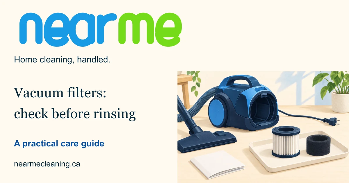 Vacuum filters: check before rinsing