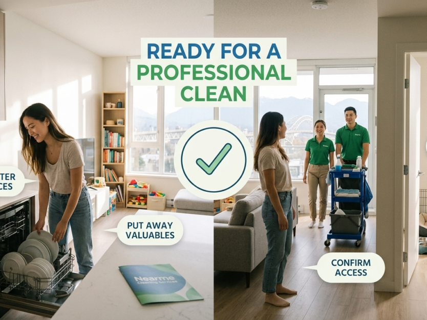 before cleaning service arrives