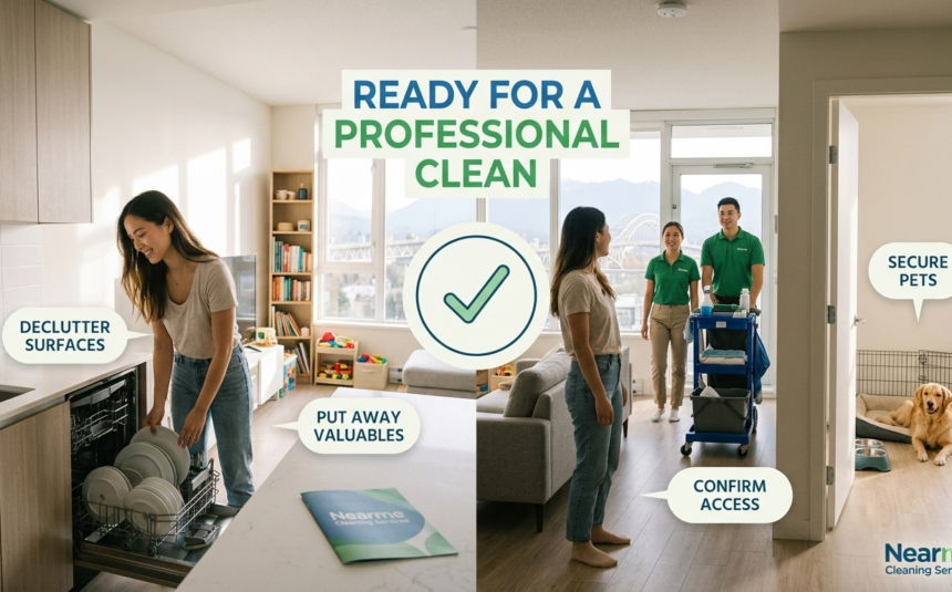 before cleaning service arrives