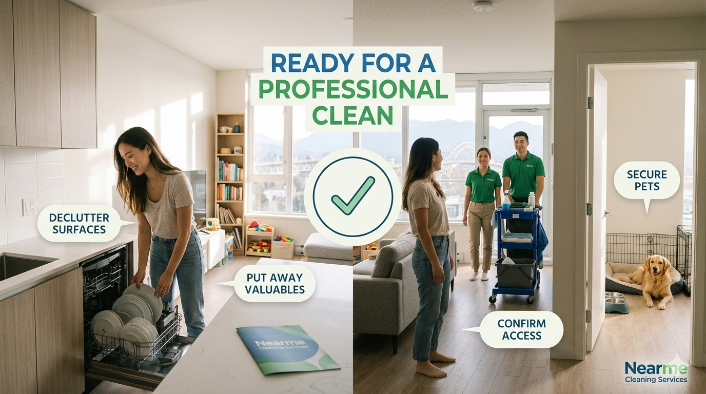 before cleaning service arrives