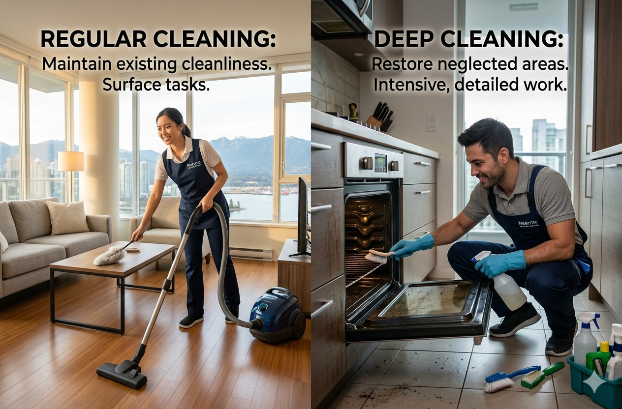 Deep Cleaning vs Regular Cleaning